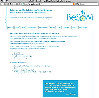 BeSoWi Internetseite